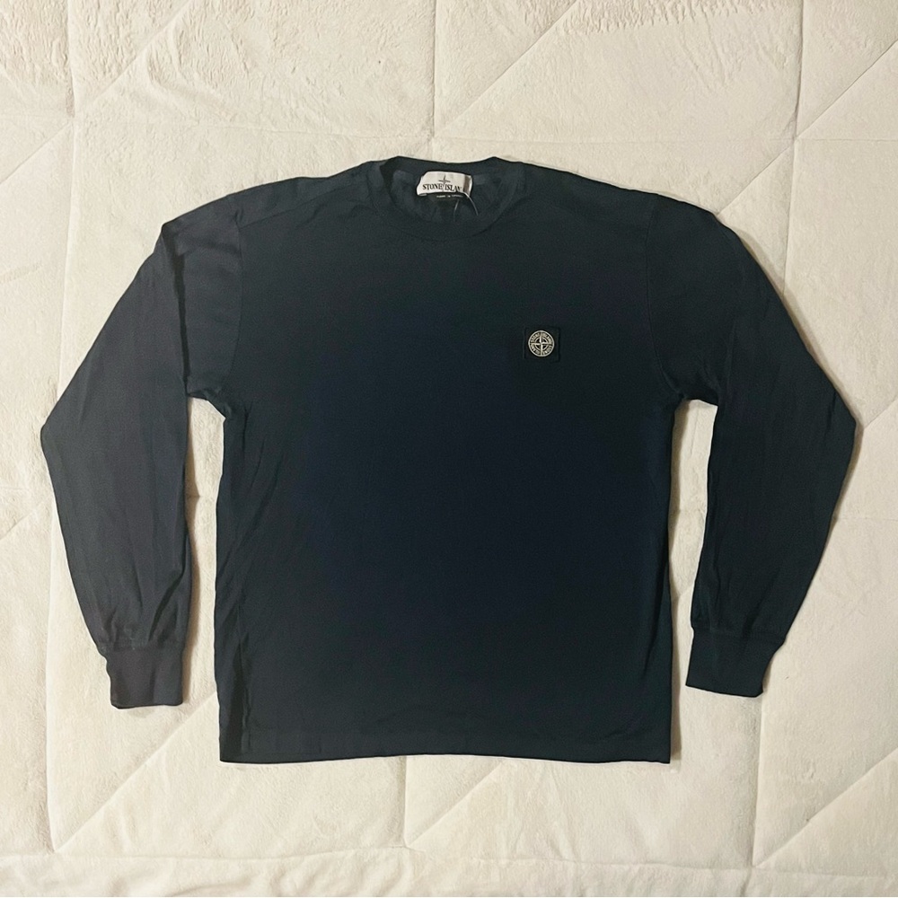 Stone Island Italy Dark Navy Long Sleeve Patch T-Shirt Men’s Size Small